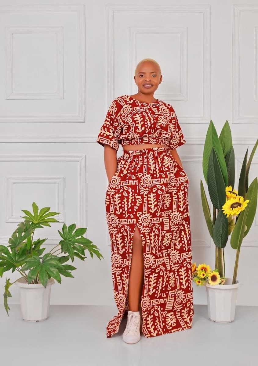 Ankara Maxi Dress - Sunset